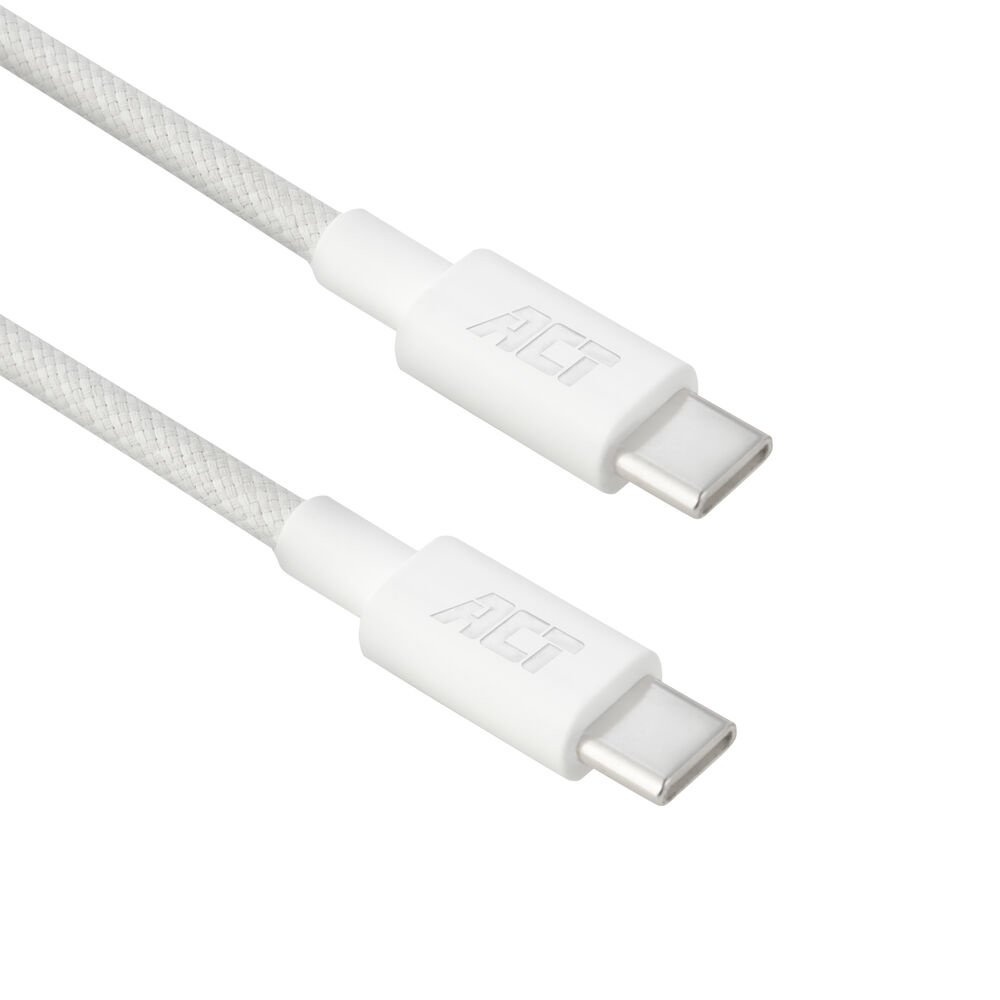 ACT AC3080 | USB 2.0 Kabel | USB-C naar USB-C | 60W | 480Mbps | Wit | 1 Meter