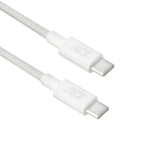 ACT AC3085 | USB 2.0 Kabel | USB-C naar USB-C | 240W | 480Mbps | Wit | 2 Meter