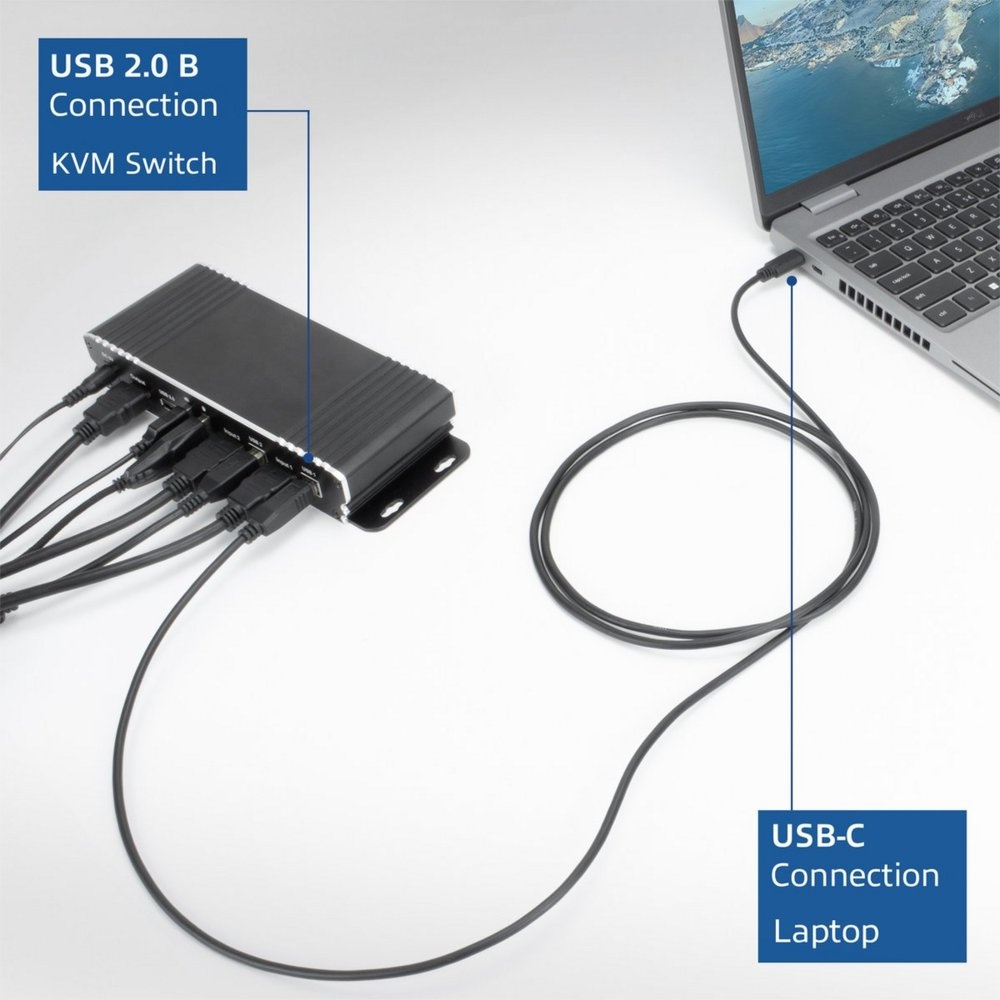 ACT | USB 2.0 Kabel | USB-C naar USB-B | 1,8m | Zwart - Afbeelding 5