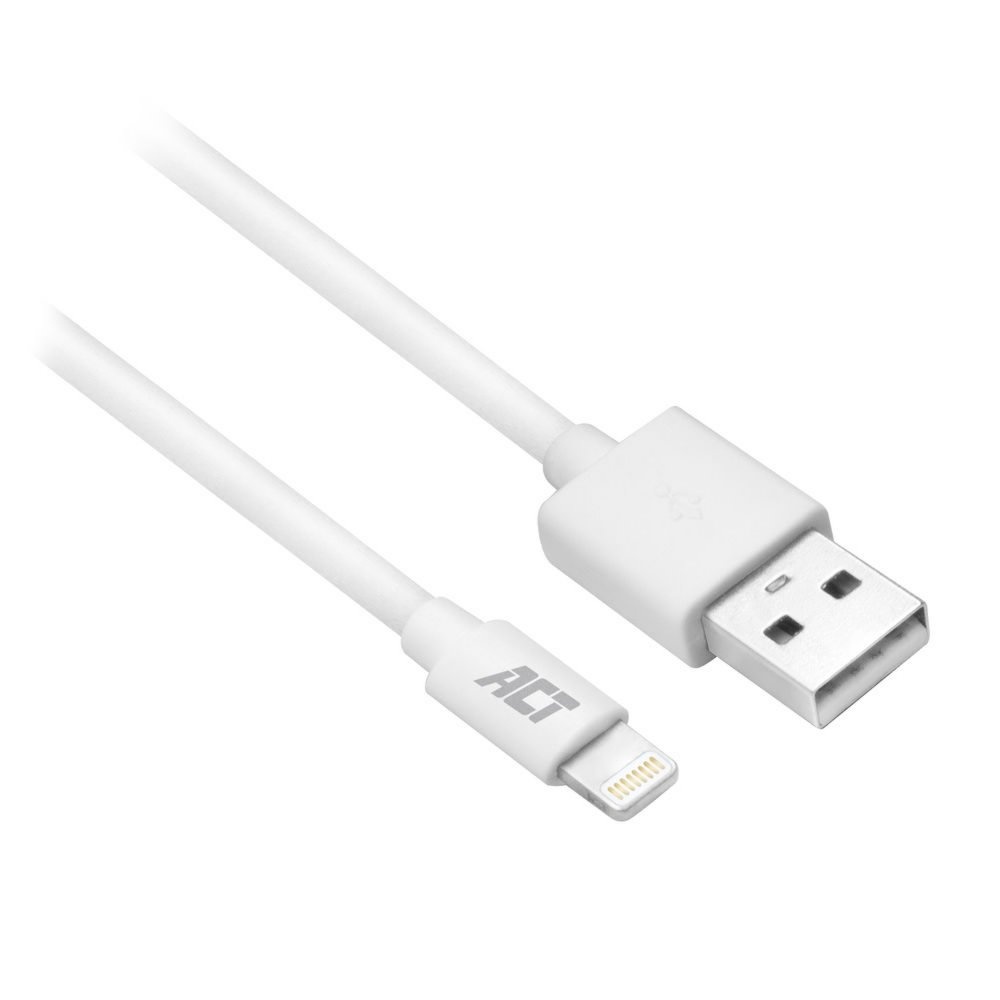 ACT kabel | USB-A naar Lightning | 1 m | Wit | AC3011 - Afbeelding 2