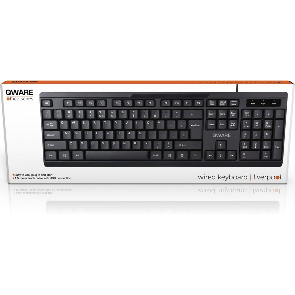QWARE Wired Keyboard Liverpool Zwart - Afbeelding 3