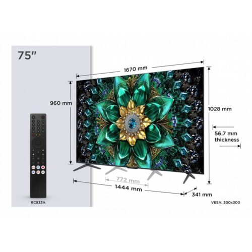 TCL 75Q6C | 75" 4K Ultra HD QD-MiniLED | 120Hz | Google TV | Dolby Vision | HDMI 2.1 | Smart TV | OPEN BOX