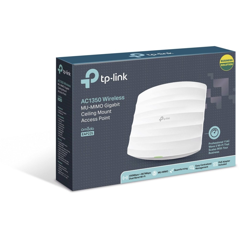TP-Link EAP225 | WiFi 5 Access Point | 1750 Mbit/s | PoE (met Injector) | Inclusief Montagebeugel - Afbeelding 2