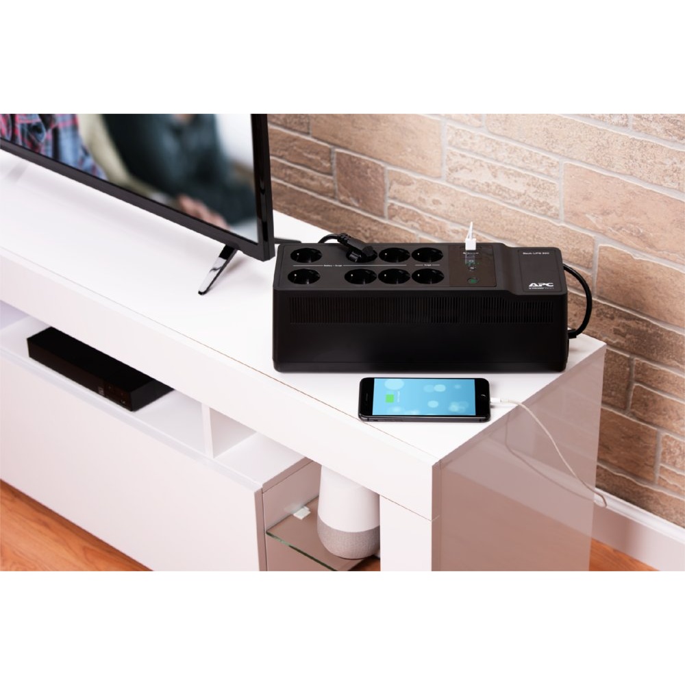 APC Back-UPS BE850G2-GR | 850 VA | 8 Schuko Stopcontacten (6 op Accu) | USB Type-A & C | AVR Spanningstabilisatie | Bescherming tegen Stroomstoringen - Afbeelding 3
