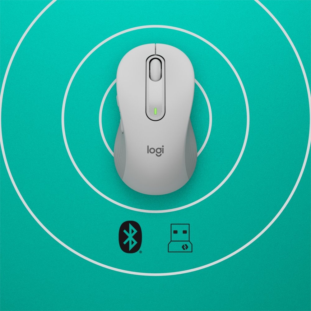 Logitech Signature M650 | Draadloze Muis | Rechtshandig | RF + Bluetooth | 2000 DPI | Wit - Afbeelding 5