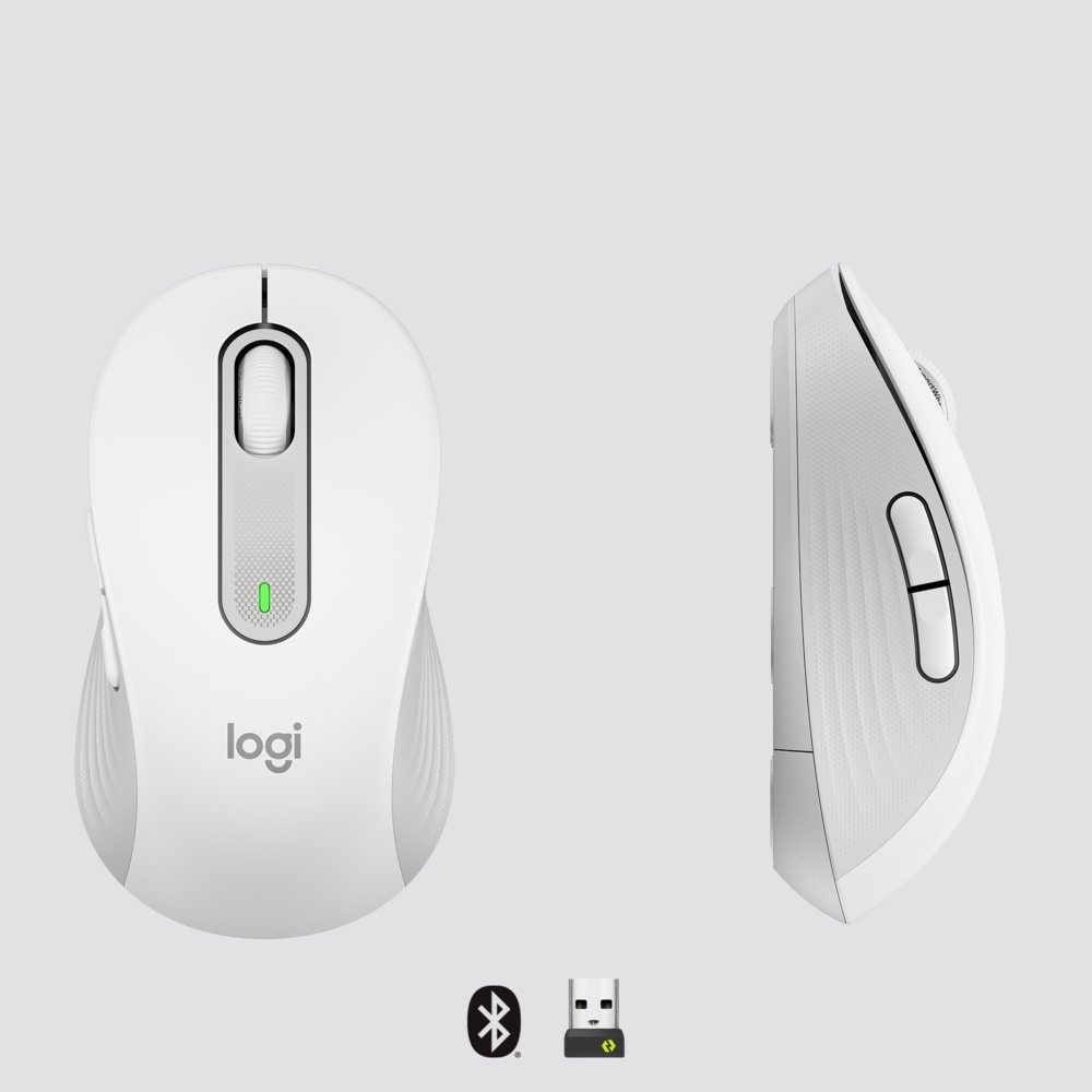 Logitech Signature M650 | Draadloze Muis | Rechtshandig | RF + Bluetooth | 2000 DPI | Wit - Afbeelding 6