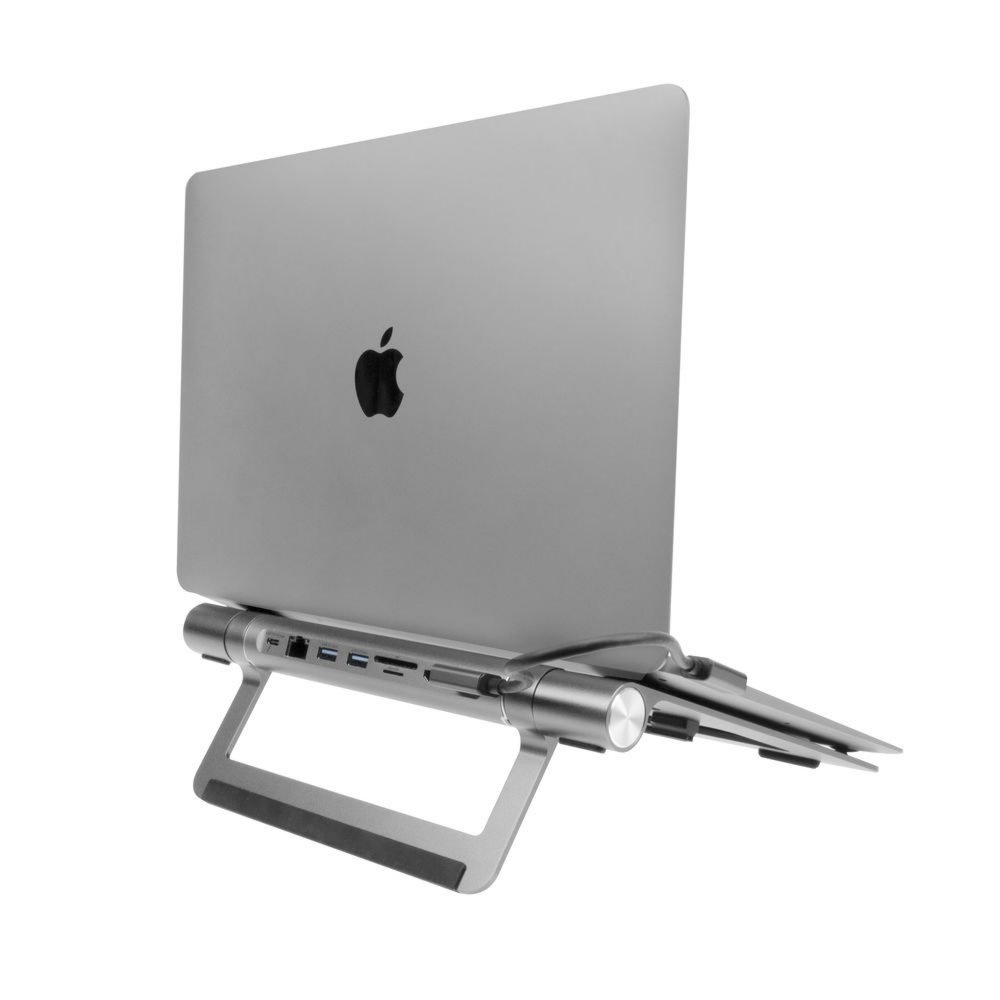 ACT AC8125 | Notebookstandaard 15.6" | Ingebouwde USB-C Docking Station | Grijs - Afbeelding 3