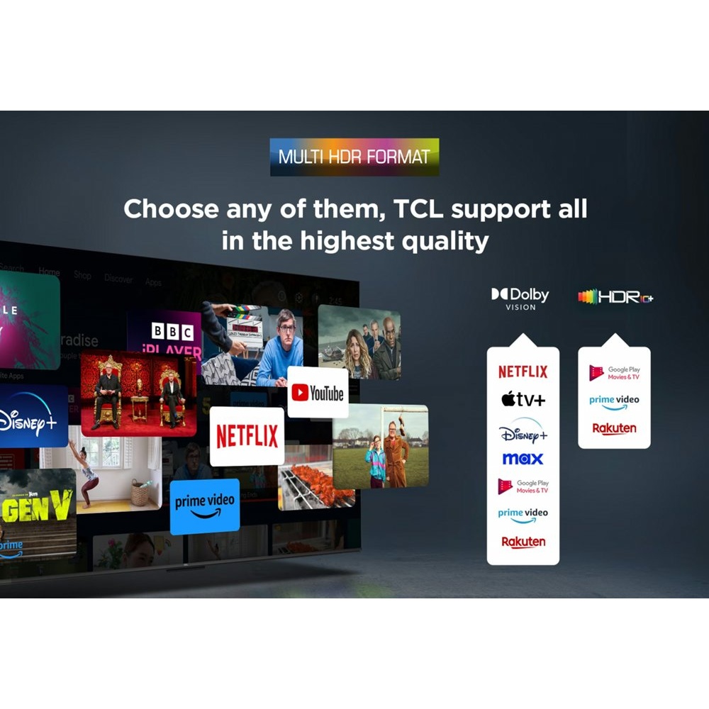 TCL 55V6C | 55" 4K Ultra HD DLED Smart TV | Google TV | Dolby Vision | 60Hz (2025) - Afbeelding 8