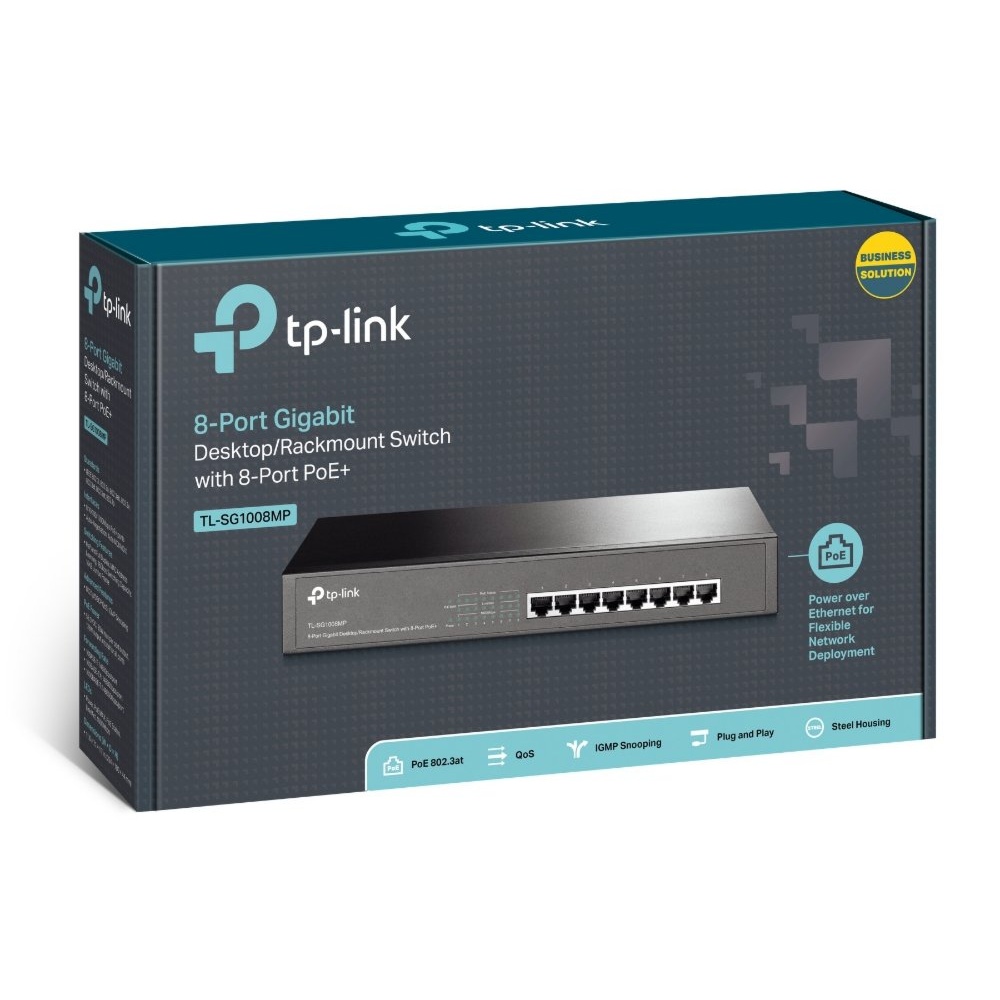 TP-Link TL-SG1008MP | Unmanaged Switch | 8 Poorten | Gigabit Ethernet (10/100/1000 Mbps) | PoE | Zwart - Afbeelding 4
