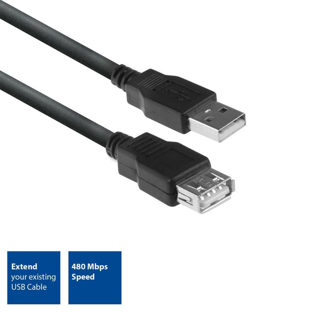 ACT AC3040 | USB 2.0 Kabel | USB-A naar USB-A | 1.8m | Zwart - Afbeelding 2
