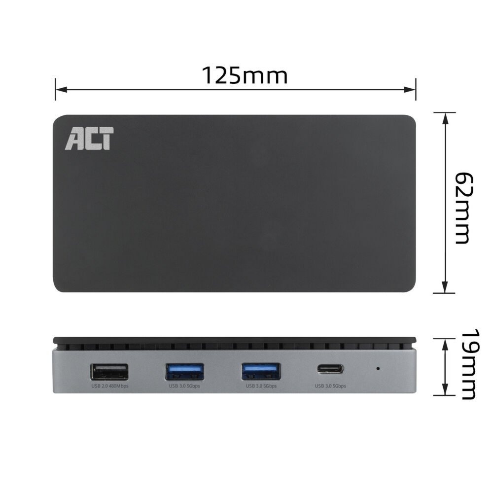 ACT AC7093 | USB-C 4K Docking Station | 2x HDMI + Ethernet + USB-C/USB-A + PD | 1m Kabel - Afbeelding 9