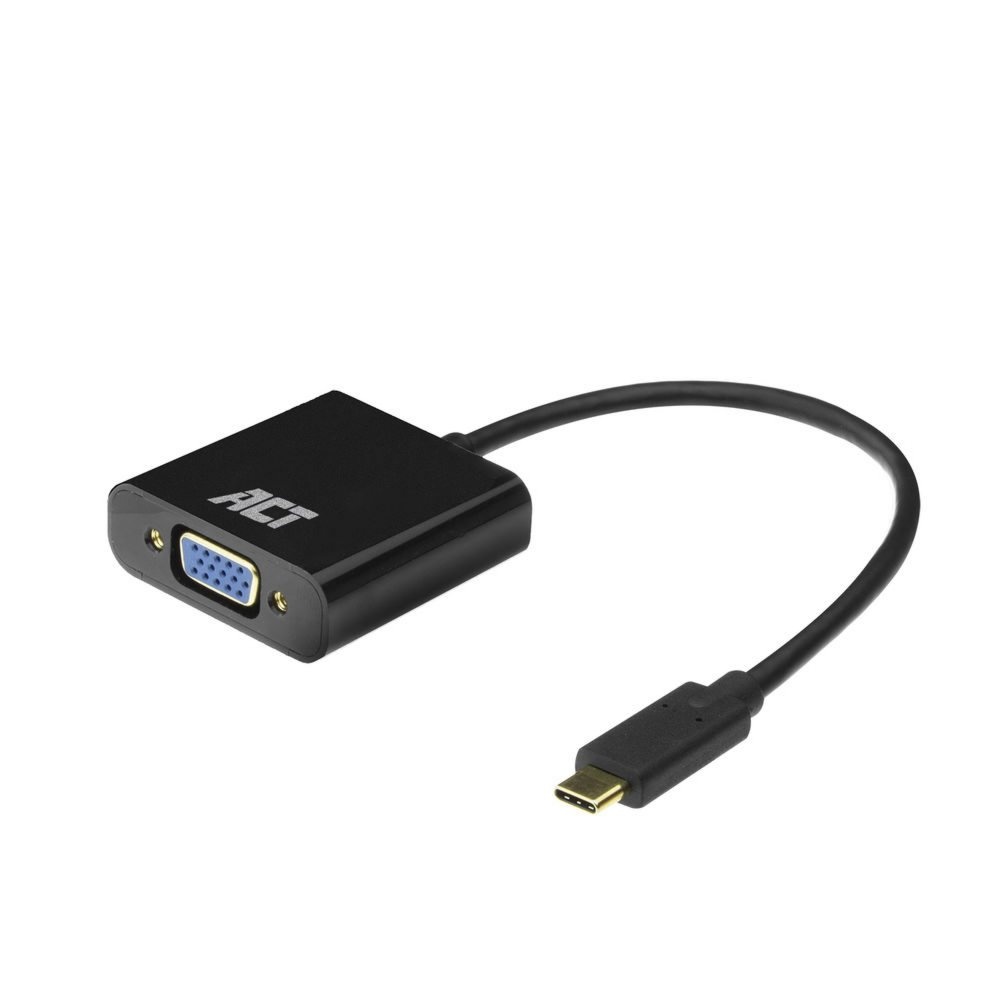 ACT AC7300 | USB-C naar VGA Adapter | 0,15 m | Zwart - Afbeelding 2