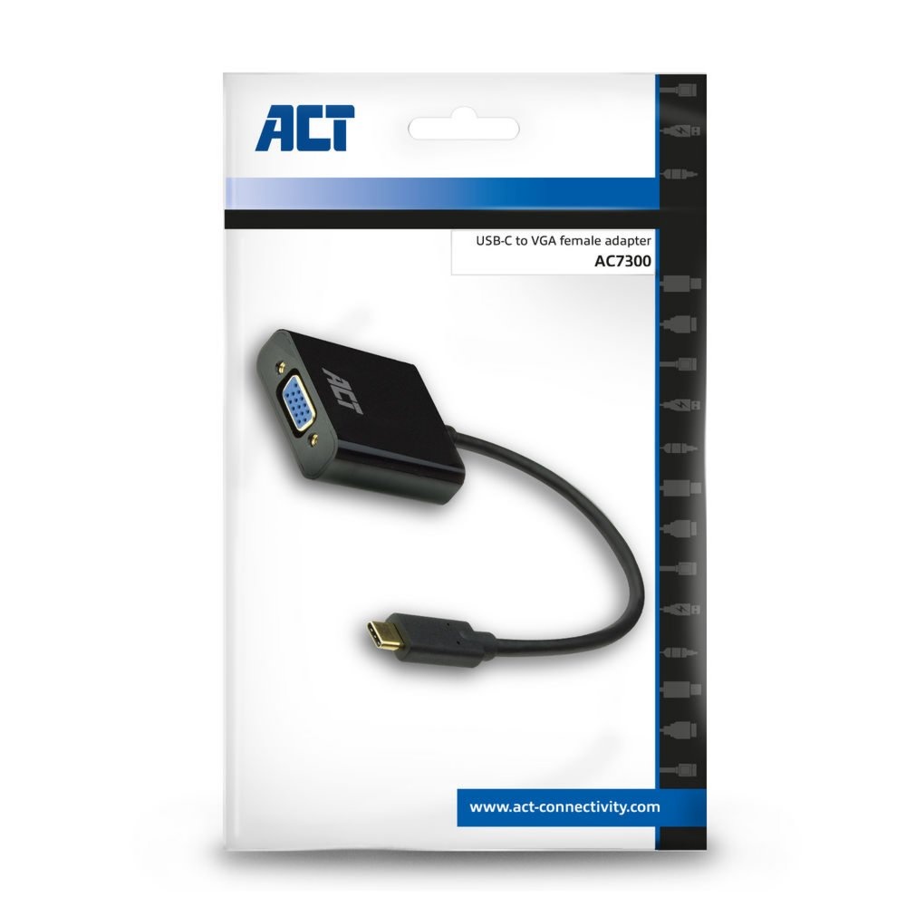 ACT AC7300 | USB-C naar VGA Adapter | 0,15 m | Zwart - Afbeelding 4