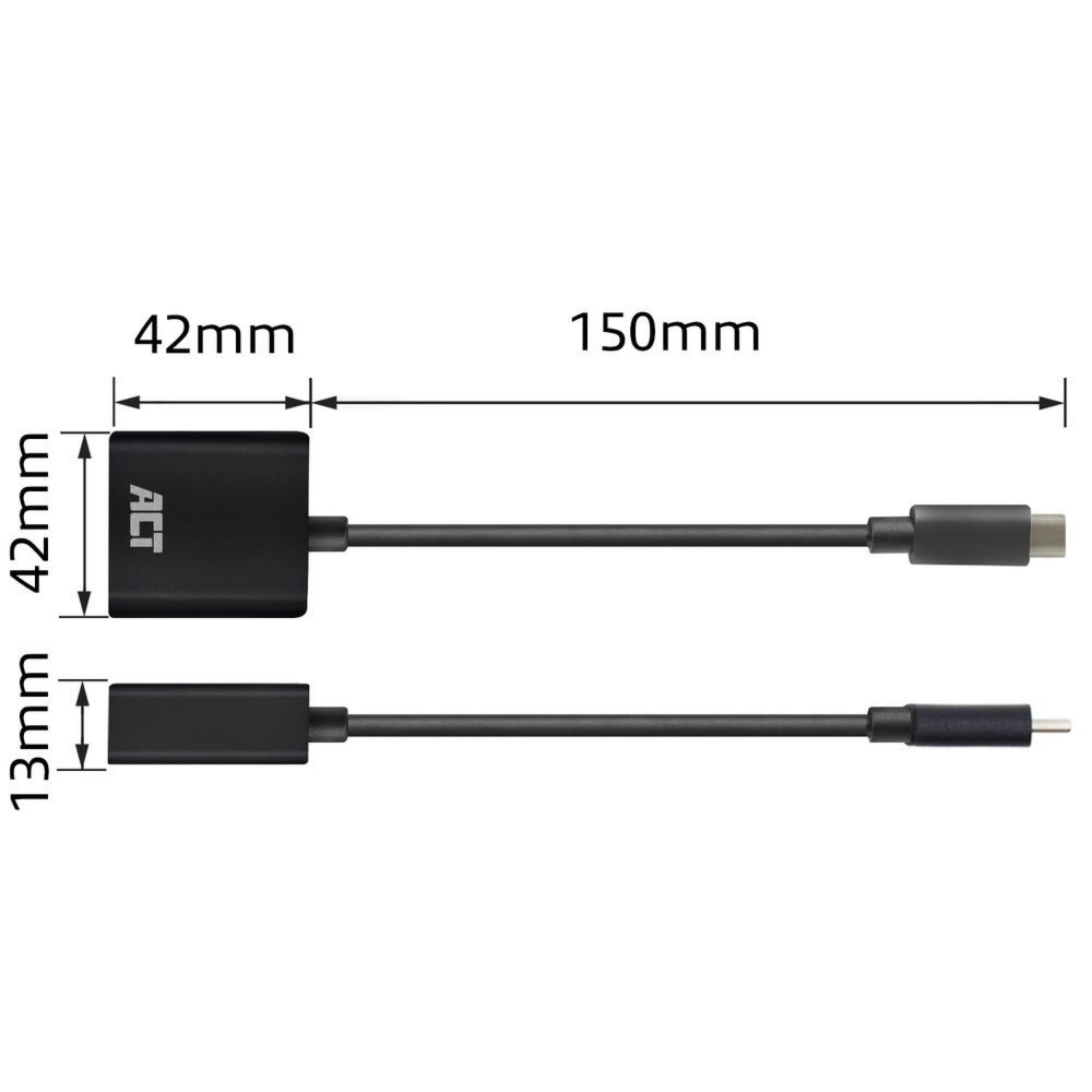 ACT AC7300 | USB-C naar VGA Adapter | 0,15 m | Zwart - Afbeelding 5