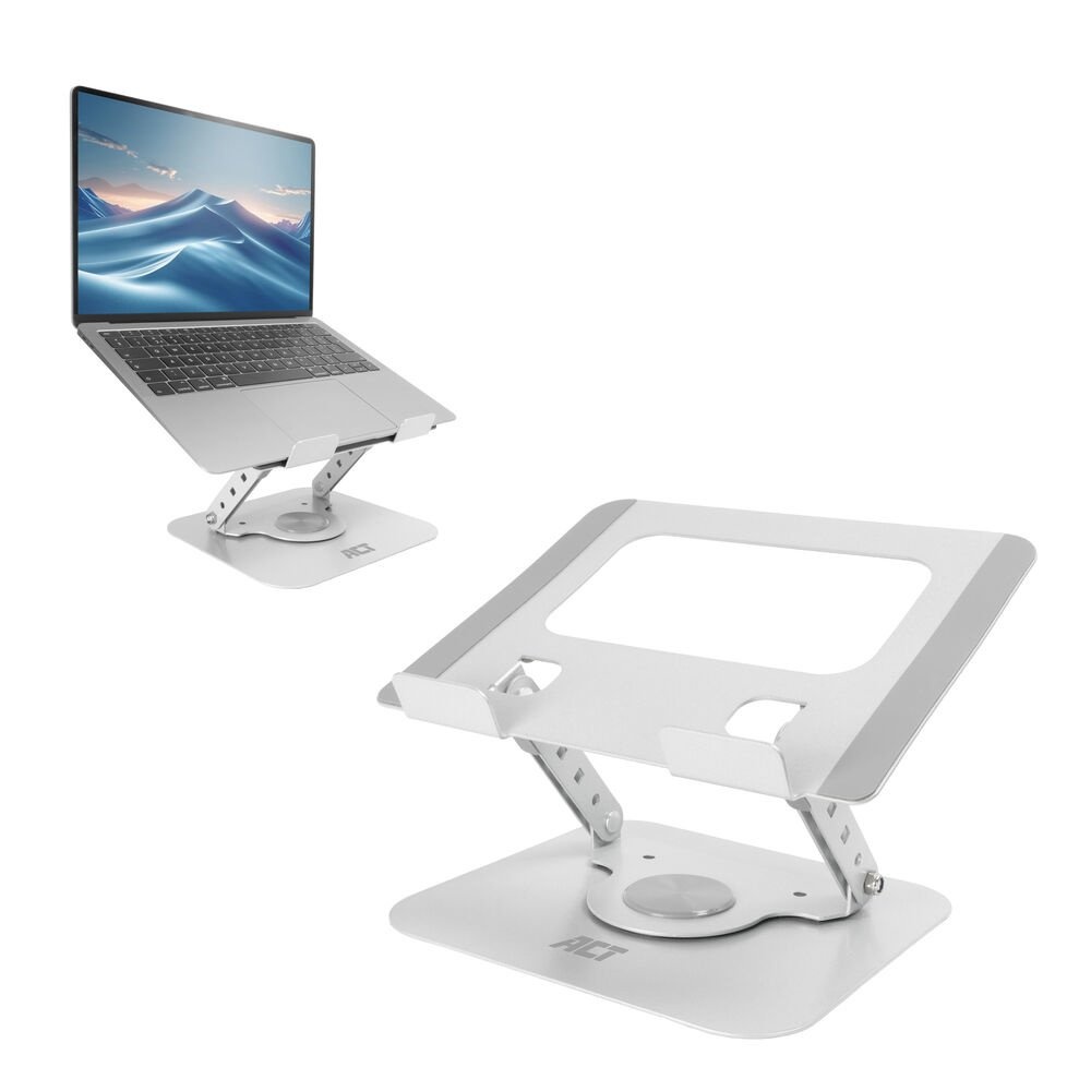 ACT AC8136 | 360° Draaibare Laptopstandaard tot 15,6″ | Traploos Hoogte en Hoek Verstelbaar | Metaal