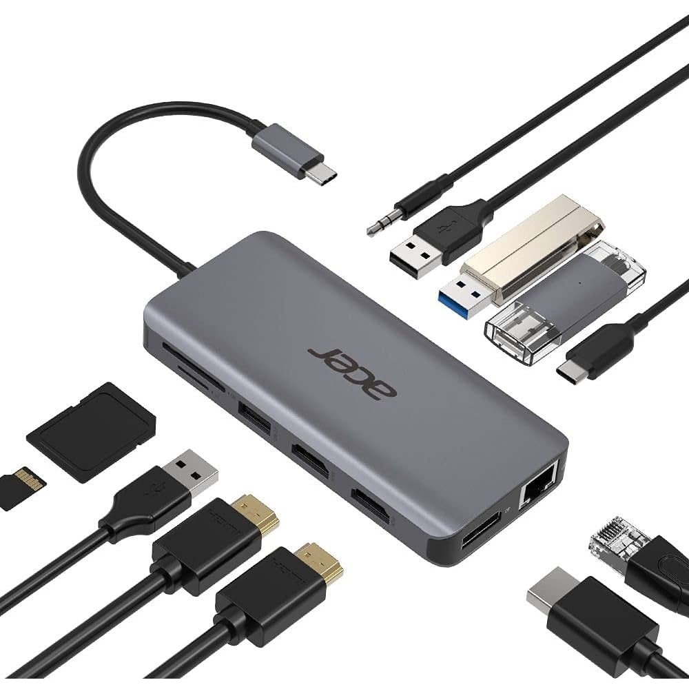 Acer 12-in-1 USB-C Docking Station | Dual HDMI | DisplayPort | Gigabit Ethernet | USB 3.2 Gen 1 - Afbeelding 2