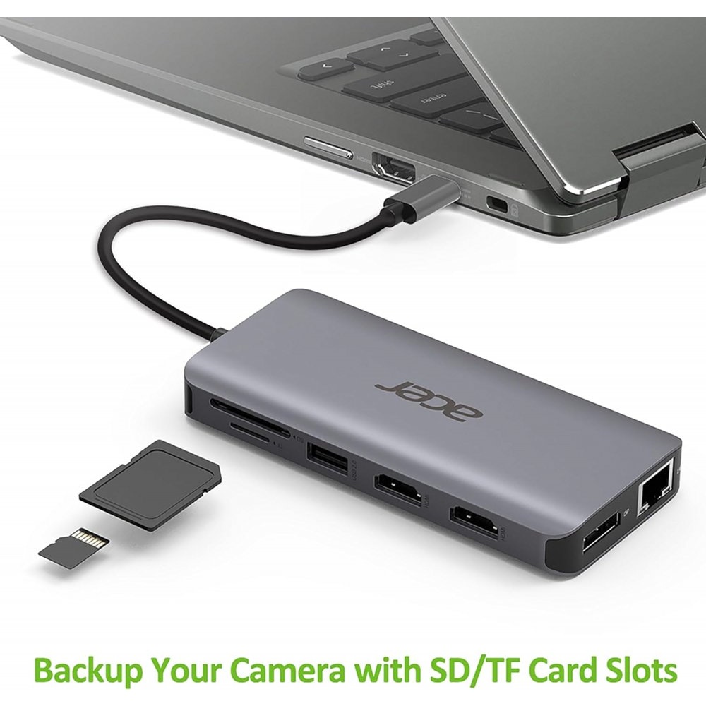 Acer 12-in-1 USB-C Docking Station | Dual HDMI | DisplayPort | Gigabit Ethernet | USB 3.2 Gen 1 - Afbeelding 3