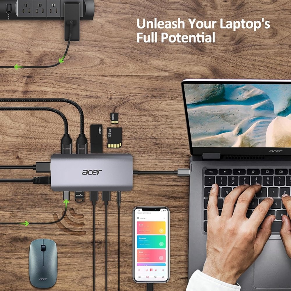 Acer 12-in-1 USB-C Docking Station | Dual HDMI | DisplayPort | Gigabit Ethernet | USB 3.2 Gen 1 - Afbeelding 6