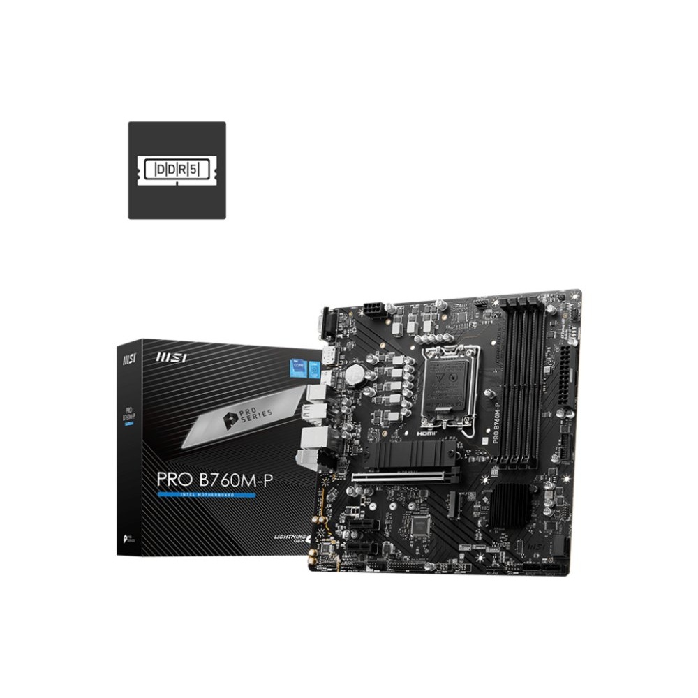 MB MSI PRO B760M-P | Socket LGA 1700 | Intel B760 | 4xDDR5 | Micro-ATX | Moederbord - Afbeelding 2