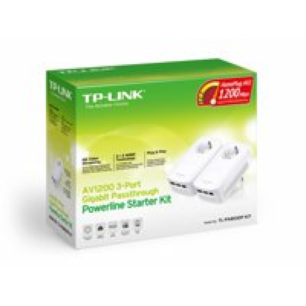 TP-Link TL-PA8030P KIT | Powerline Adapter Set | 1200 Mbps | 3x Gigabit Ethernet | Wit - Afbeelding 2