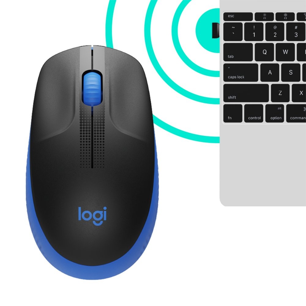 Logitech M190 | Draadloze Muis | Links- en Rechtshandig | RF | 1000 DPI | Zwart/Blauw - Afbeelding 3