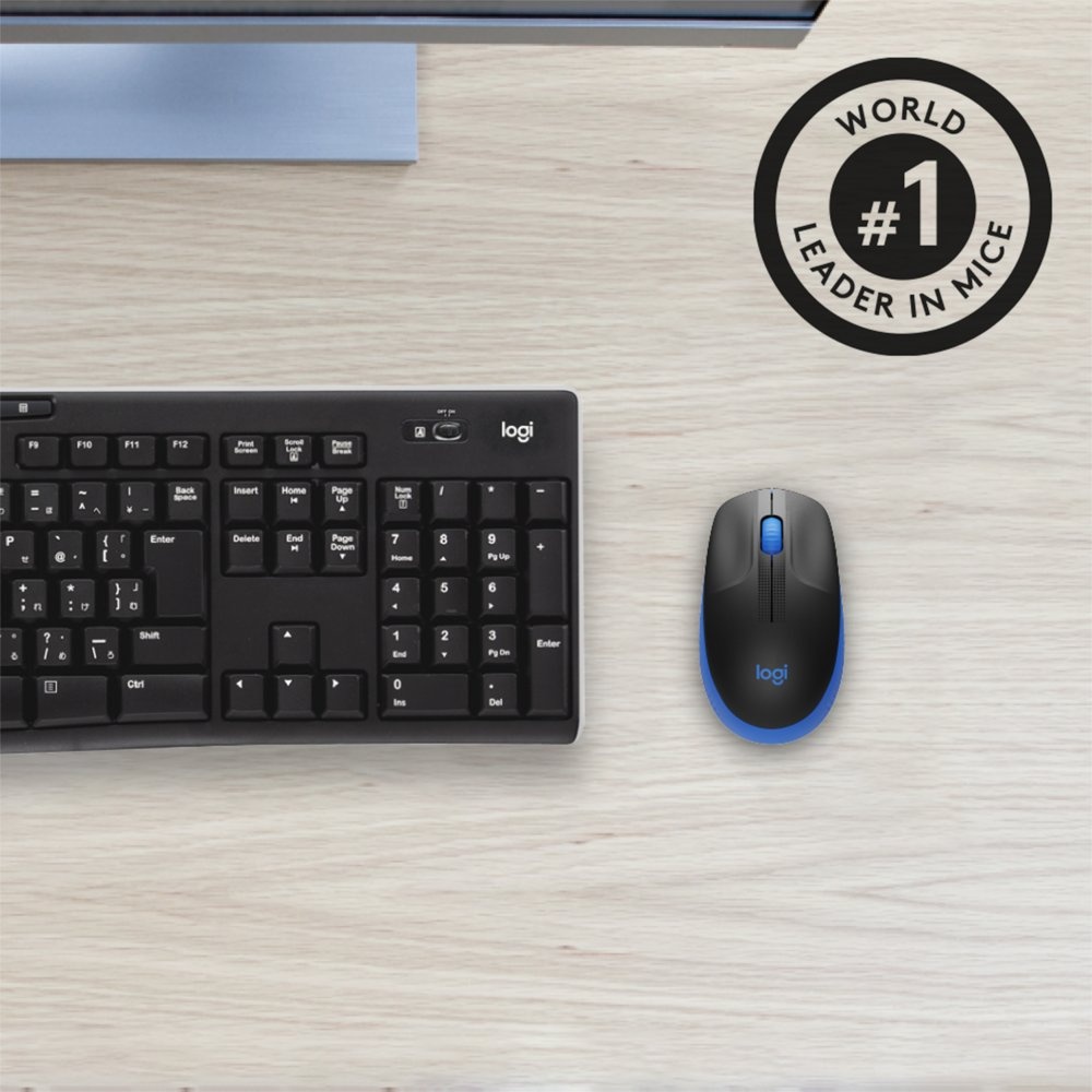 Logitech M190 | Draadloze Muis | Links- en Rechtshandig | RF | 1000 DPI | Zwart/Blauw - Afbeelding 4