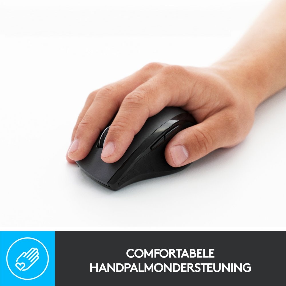 Logitech Marathon M705 | Draadloze Muis | Rechtshandig | RF | 1000 DPI | Zwart - Afbeelding 7