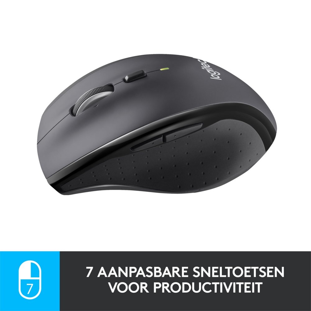 Logitech Marathon M705 | Draadloze Muis | Rechtshandig | RF | 1000 DPI | Zwart - Afbeelding 9