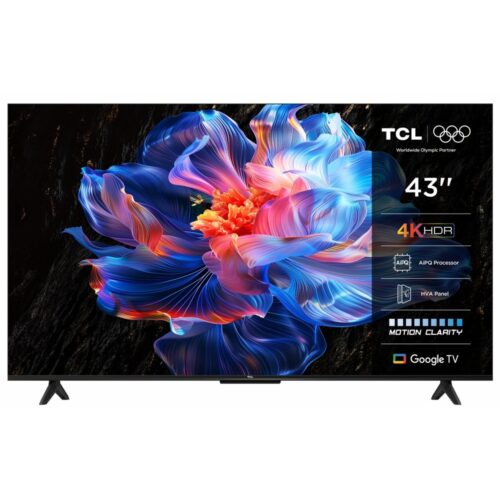 TCL 43P69K 43" | 4K UHD Smart TV | Google TV | Dolby Vision | Zwart