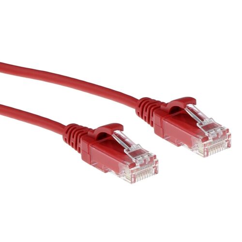 ACT DC9551 | CAT6 U/UTP Slimline Patchkabel | 1,5 meter | Rood | LSZH | Snagless RJ45