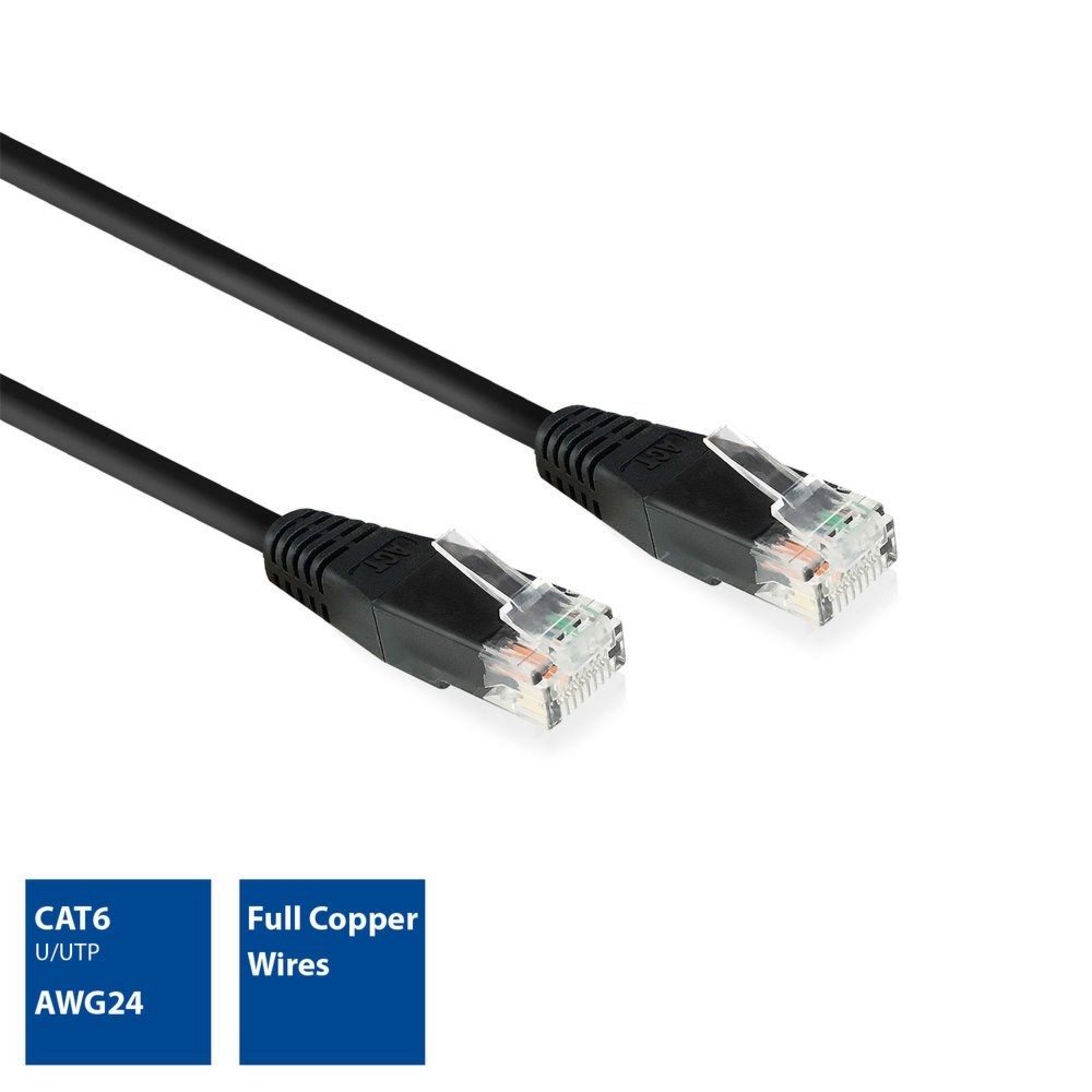 ACT netwerkkabel | Cat6 | U/UTP (UTP) | 2 m | Zwart | AC4002 - Afbeelding 2