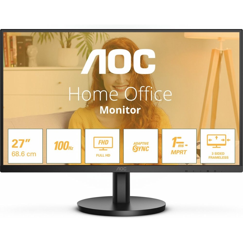 AOC Q27B3CF2 | 27" | 2560x1440 Quad HD IPS | 100Hz | 1ms MPRT | Ingebouwde Speakers | USB-C 65W Power Delivery