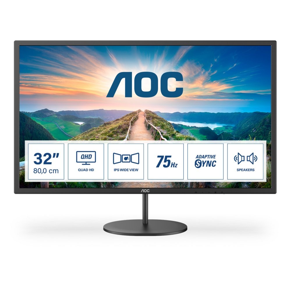 AOC Q32V4 | 31.5" 2K Ultra HD IPS Monitor (2560x1440) | Zwart - Afbeelding 3