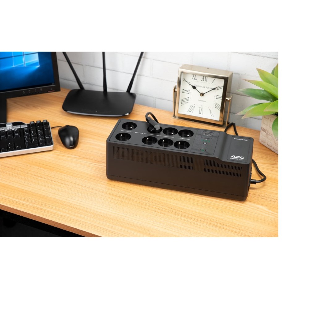 APC Back-UPS BE650G2-GR | 650 VA / 400 W | 8x Schuko Stopcontacten | 1x USB-A Oplaadpoort | LED-statusindicator | Vervangbare Batterij | Compacte Tower UPS - Afbeelding 5