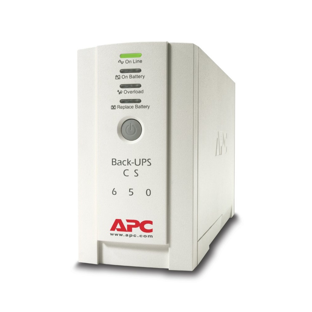 APC Back-UPS CS BK650EI | 650 VA / 400 W | 4x IEC C13 Stopcontacten | Line-Interactive | AVR Spanningsregeling | USB & Seriële Poorten | LED-statusindicator