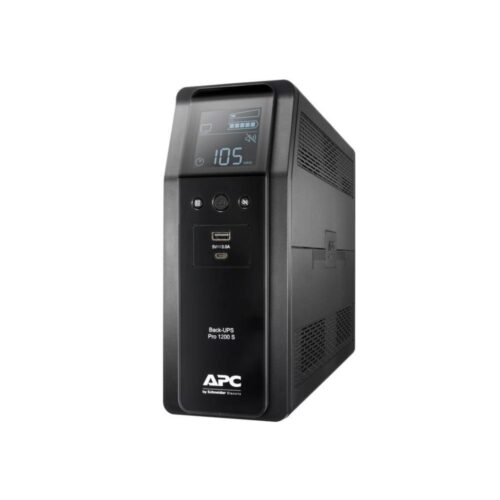 APC Back-UPS Pro BR1200SI | 1200 VA | 8x IEC C13 Stopcontacten (6 op Accu) | Pure Sine Wave | AVR Technologie | USB Type A & C | LCD-scherm