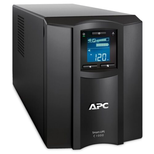 APC Smart-UPS SMC1000IC | 1000 VA / 600 W | Tower UPS | 8x IEC C13 Stopcontacten | Pure Sine Wave | AVR Spanningsregeling | LCD-scherm | SmartConnect
