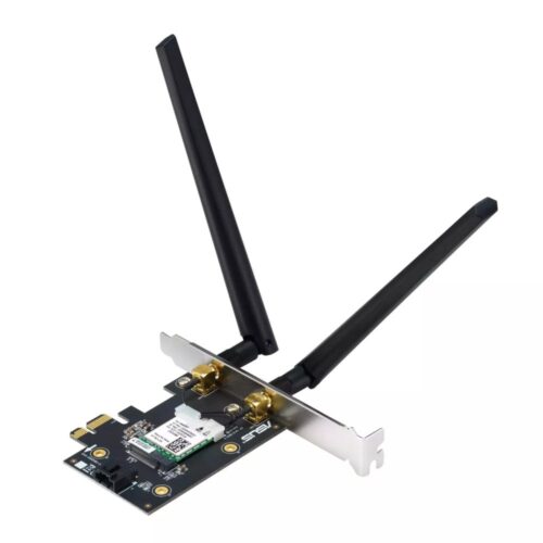 ASUS PCE-AXE5400 Interne WLAN-kaart | Wi-Fi 6E (802.11ax) | 2402 Mbit/s | Tri-band (2,4 GHz / 5 GHz / 6 GHz) | Bluetooth 5.2