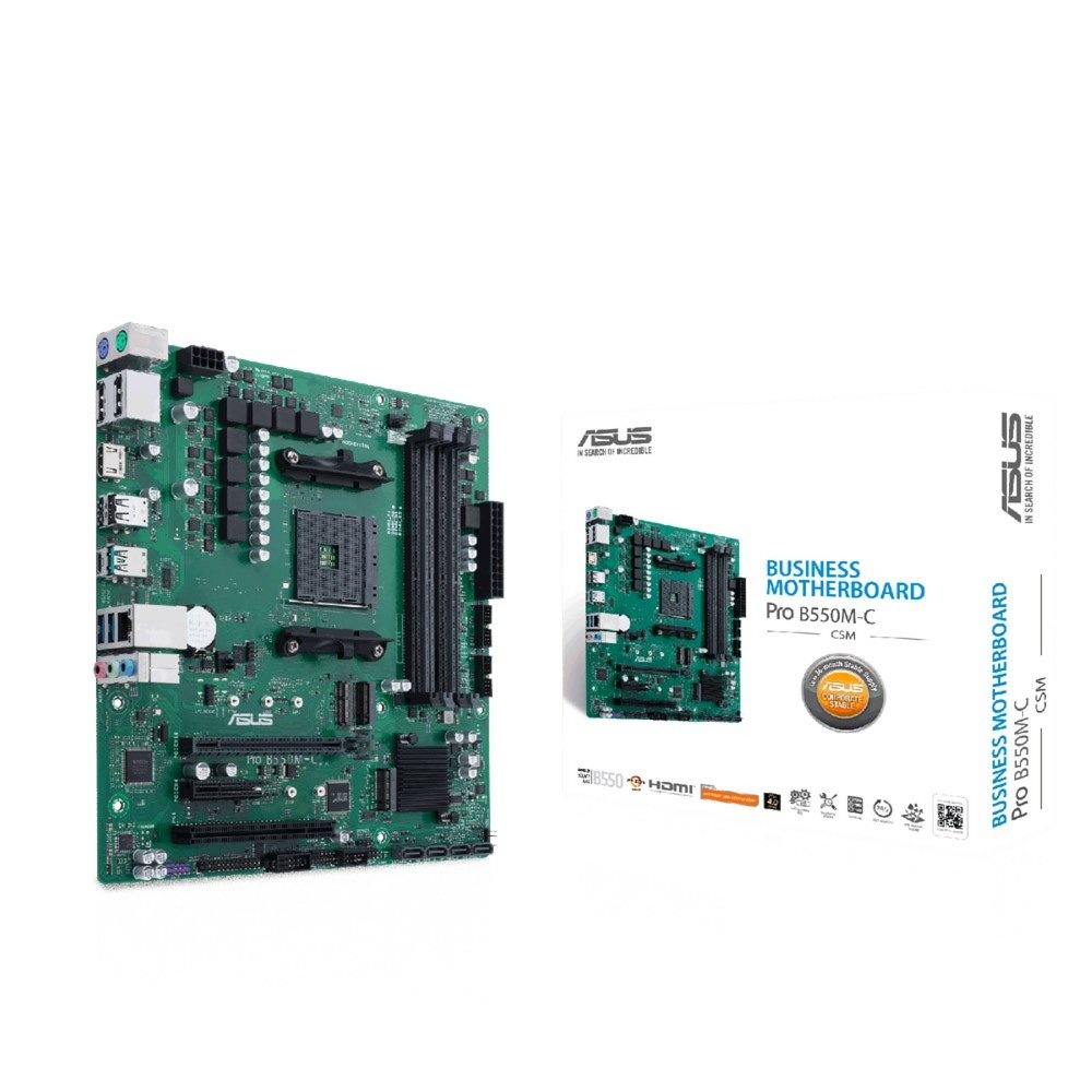 ASUS PRO B550M-C/CSM | Socket AM4 | AMD B550 | 4xDDR4 | Micro-ATX | Moederbord