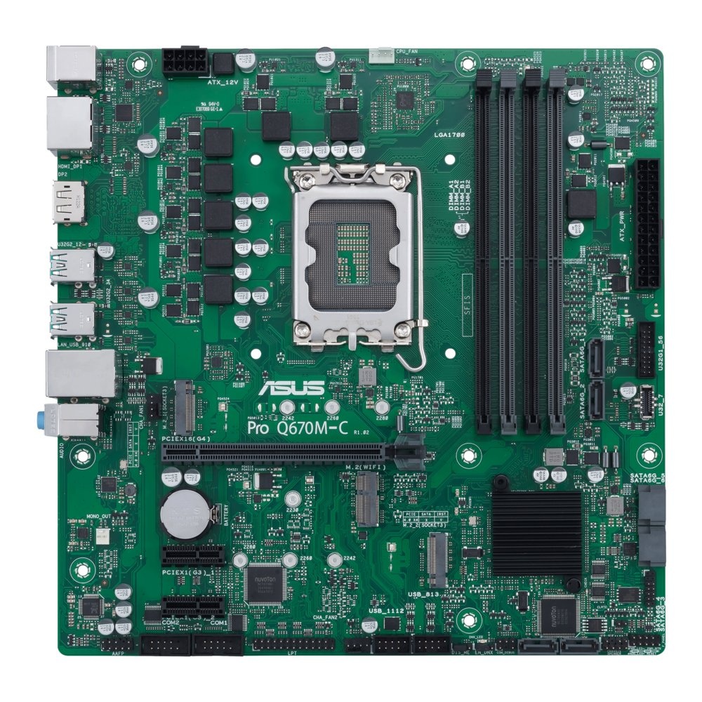 ASUS PRO Q670M-C-CSM | Socket LGA 1700 | Intel Q670 | 4xDDR5 | Micro-ATX | Moederbord
