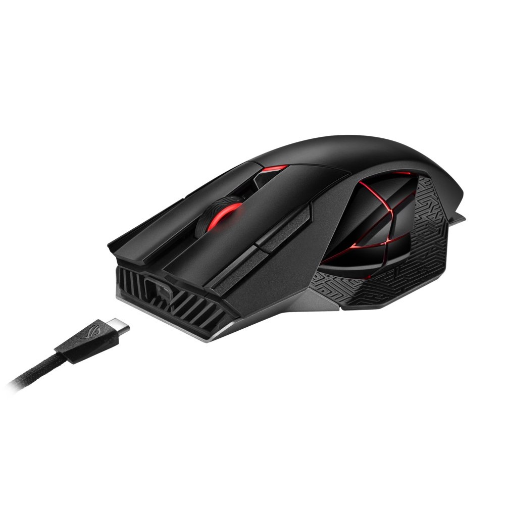 ASUS ROG Spatha X | Draadloze Gaming Muis | Rechtshandig | RF + USB-A | 19000 DPI | Zwart - Afbeelding 3