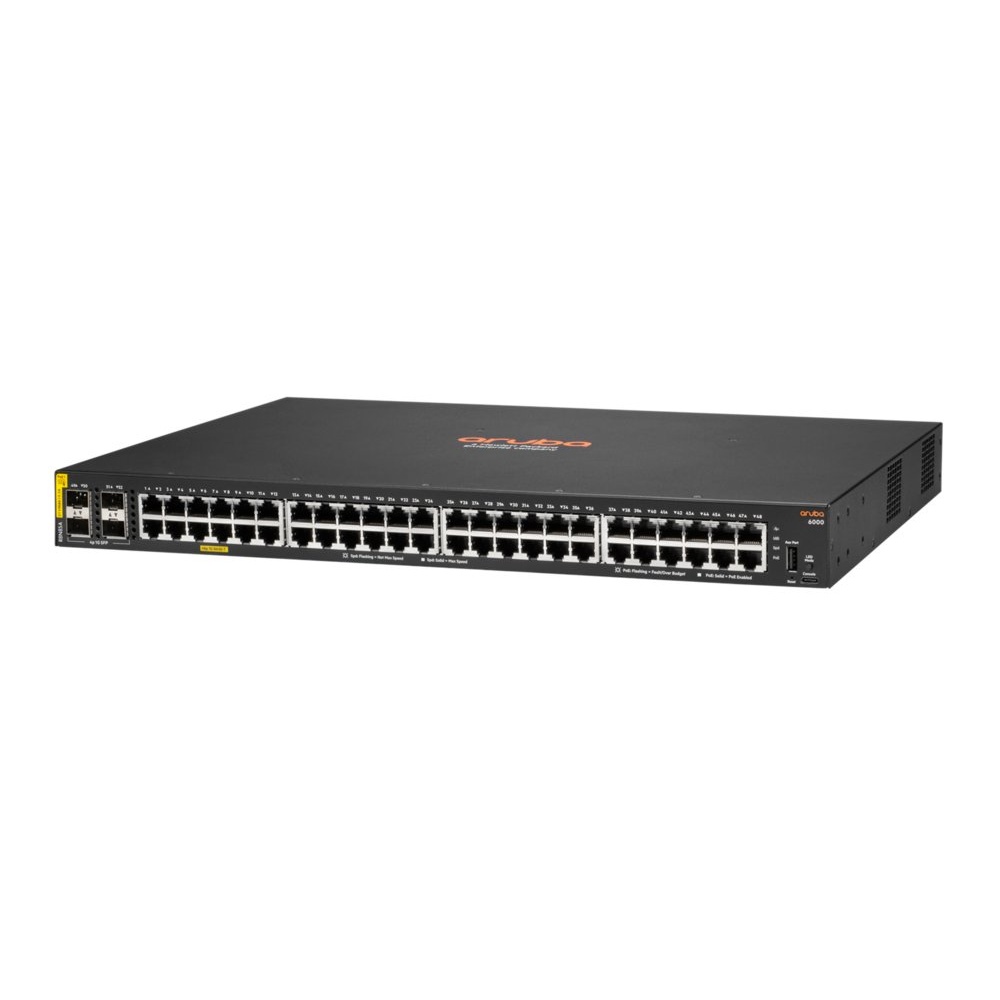 Aruba 6000 48G | Managed L3 Switch | 48x Gigabit PoE+ | 4x SFP | 370W PoE-budget | 1U Rackmount - Afbeelding 2