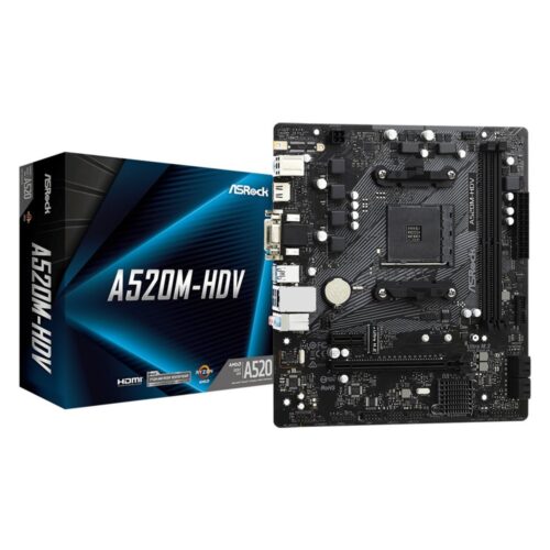 Asrock A520M-HDV | Socket AM4 | AMD A520 | 2xDDR4 | Micro-ATX | Moederbord