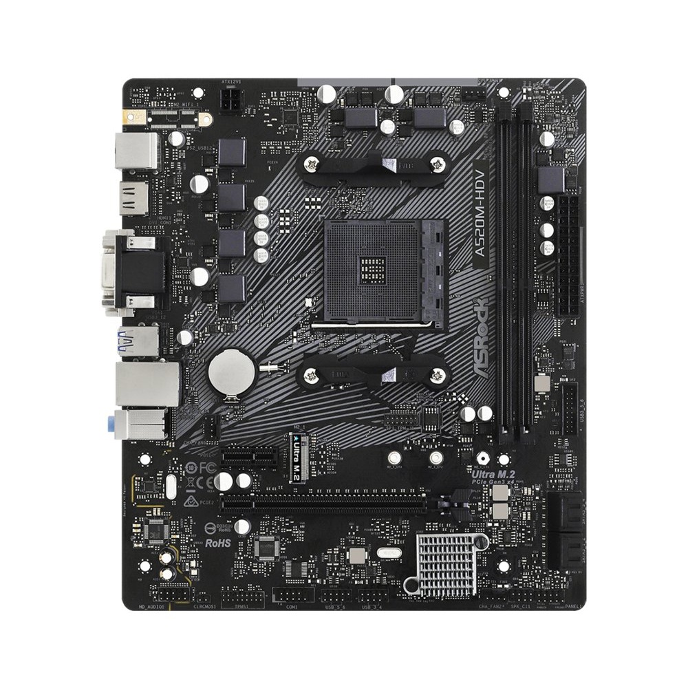 Asrock A520M-HDV | Socket AM4 | AMD A520 | 2xDDR4 | Micro-ATX | Moederbord - Afbeelding 2