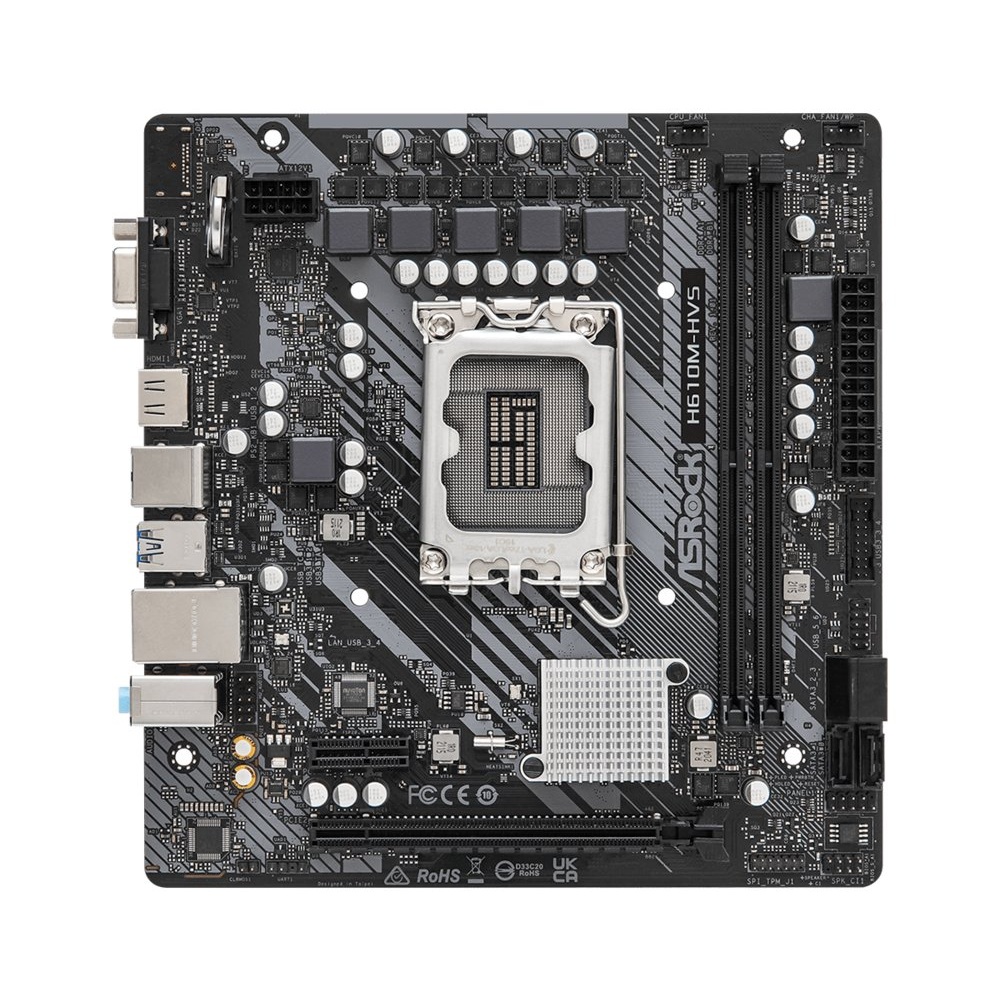 Asrock H610M-HVS Intel H610 | Socket LGA 1700 | Intel H610 | 2xDDR4 | Micro-ATX | Moederbord - Afbeelding 2