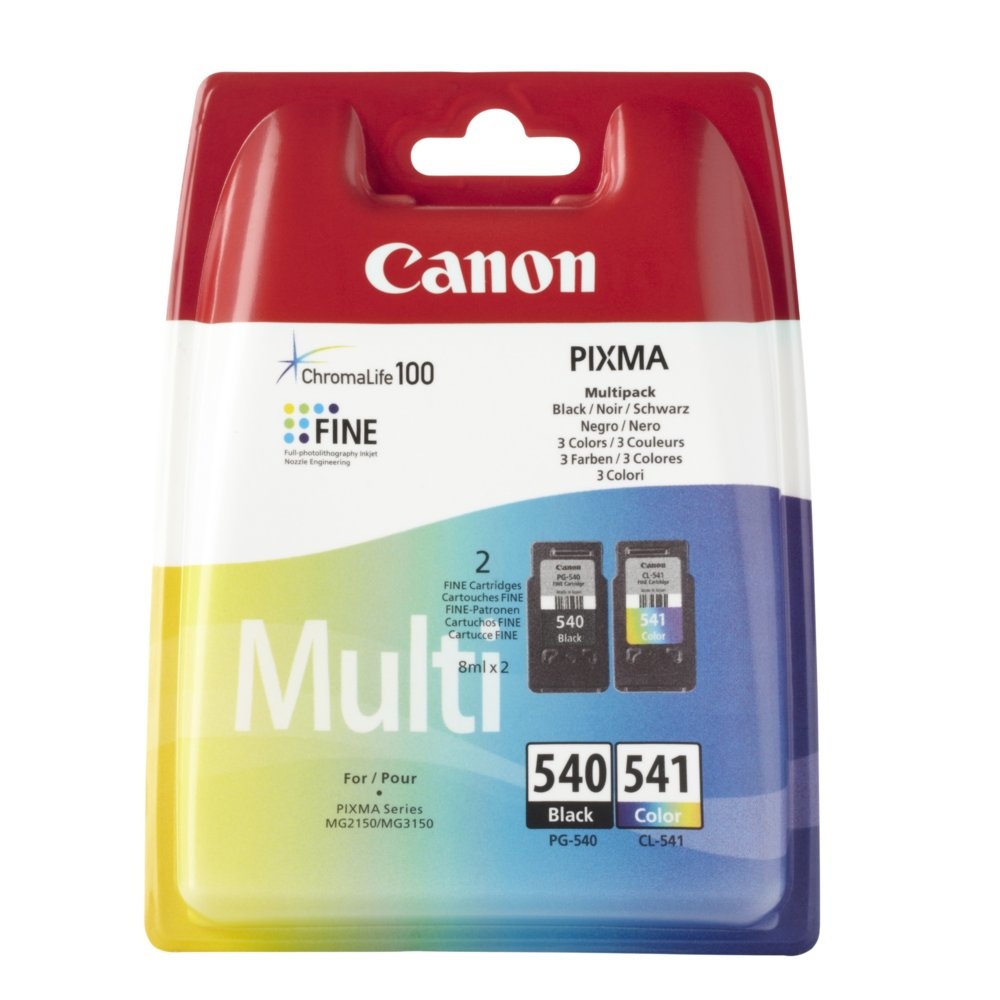 Canon PG-540/CL-541 | Originele Zwarte/Cyaan/Magenta/Geel Inktcartridges | 2-Pack