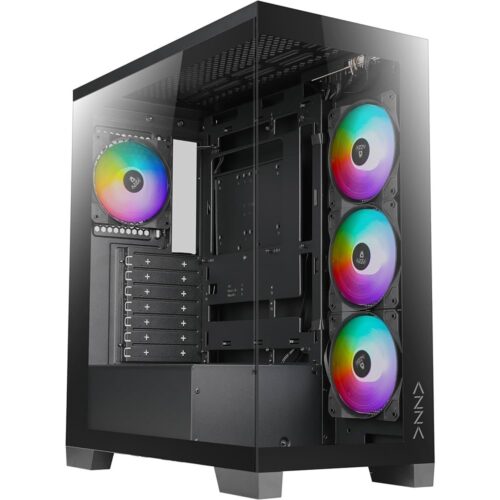 Case Azza Cove | Midi Tower | RGB | Tempered Glass | Zwart