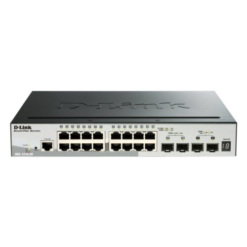 D-Link DGS-1510-20 | Managed L3 Switch | 20 Poorten | Gigabit Ethernet (10/100/1000 Mbps) | Zwart