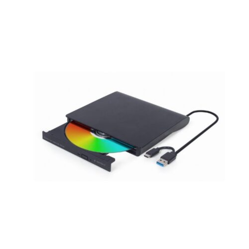 Gembird DVD-USB-03 | Externe CD/DVD Brander & Speler | USB & USB-C | Compact ontwerp | Zwart