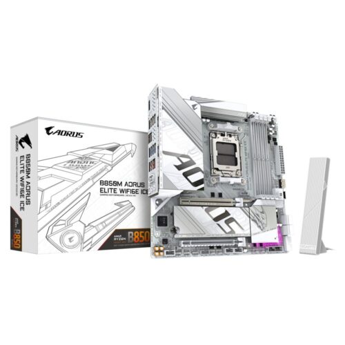 Gigabyte B850M AORUS ELITE WIFI6E ICE | Socket AM5 | AMD B850 | 4xDDR5 | Micro ATX | Moederbord